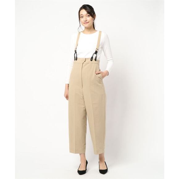 Moussy Women's High Waisted Kaki Suspender Cropped Pants Size 1 - Small - Picture 1 of 10